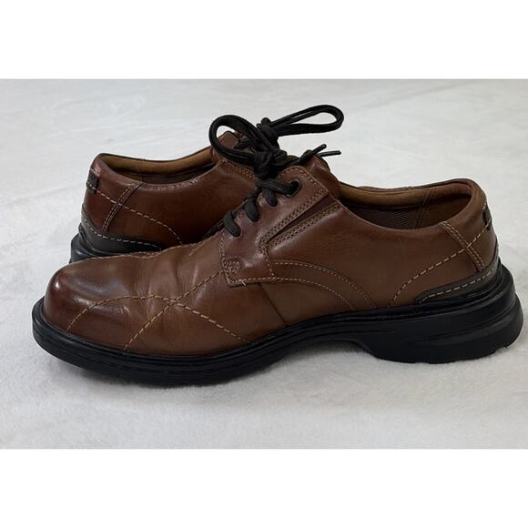 Clarks Collection Extreme Comfort Men\'s Brown Leather Shoes Size 9.5W Lace Up FS main image 9